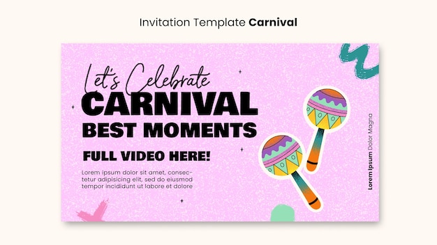 PSD gratuito plantilla de invitación de entretenimiento de carnaval