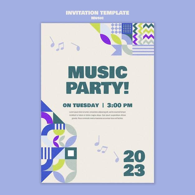 PSD gratuito plantilla de invitación para espectáculo musical