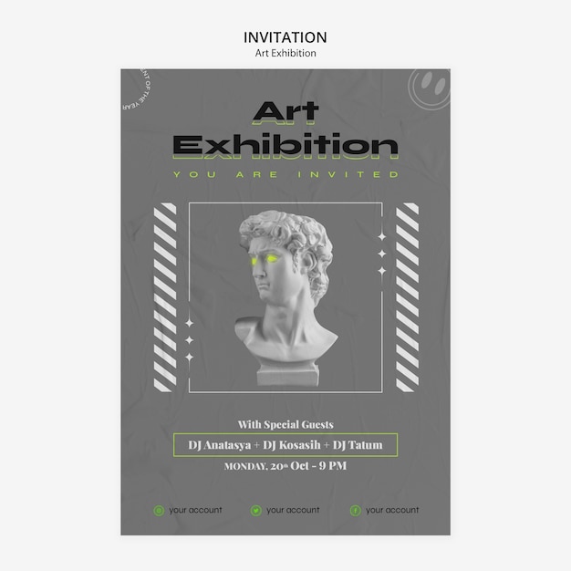 Plantilla de invitación de exhibición de arte