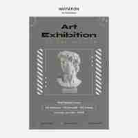 PSD gratuito plantilla de invitación de exhibición de arte