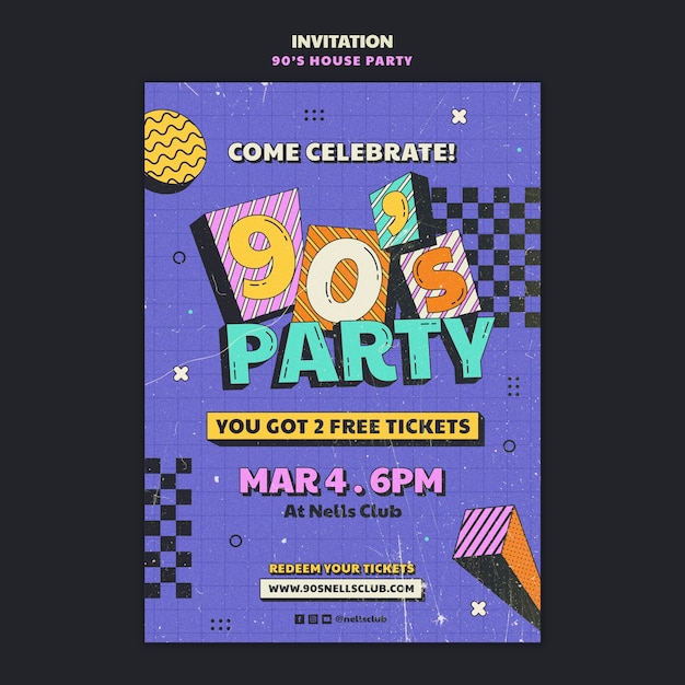 plantilla de invitación para una fiesta en casa