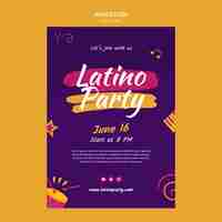 PSD gratuito plantilla de invitación para fiesta latina