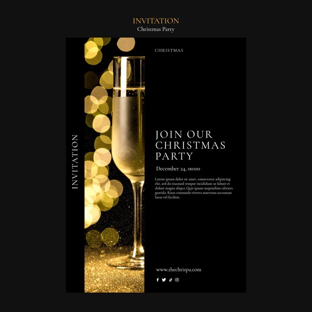 Plantilla de invitación de fiesta de Navidad