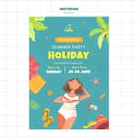 PSD gratuito plantilla de invitación para fiesta de verano