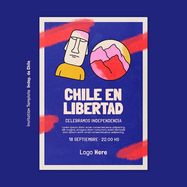 PSD gratuito plantilla de invitación de fiestas patrias chile