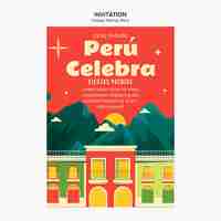 PSD gratuito plantilla de invitación de fiestas patrias perú
