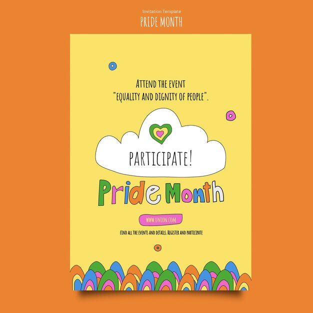 Plantilla de invitación del mes del orgullo