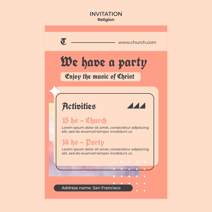 PSD gratuito plantilla de invitación de religión y culto