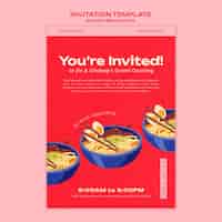 PSD gratuito plantilla de invitación de restaurante coreano