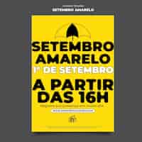 PSD gratuito plantilla invitación setembro amarelo dibujada a mano