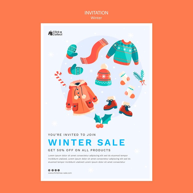 Plantilla de invitación de temporada de invierno