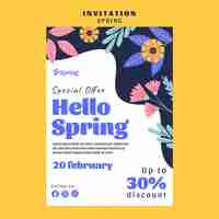 PSD gratuito plantilla de invitación de temporada de primavera