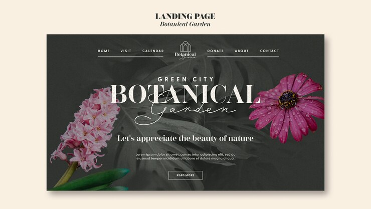 PSD gratuito plantilla de jardín botánico de diseño plano