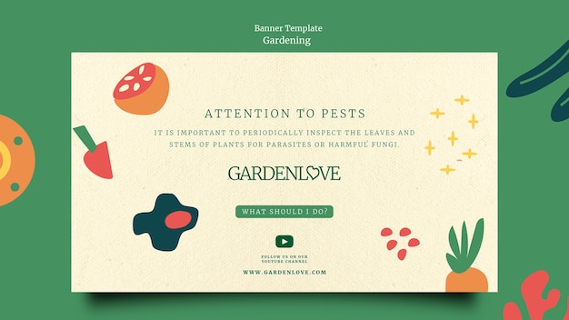 PSD gratuito plantilla de jardinería de diseño plano