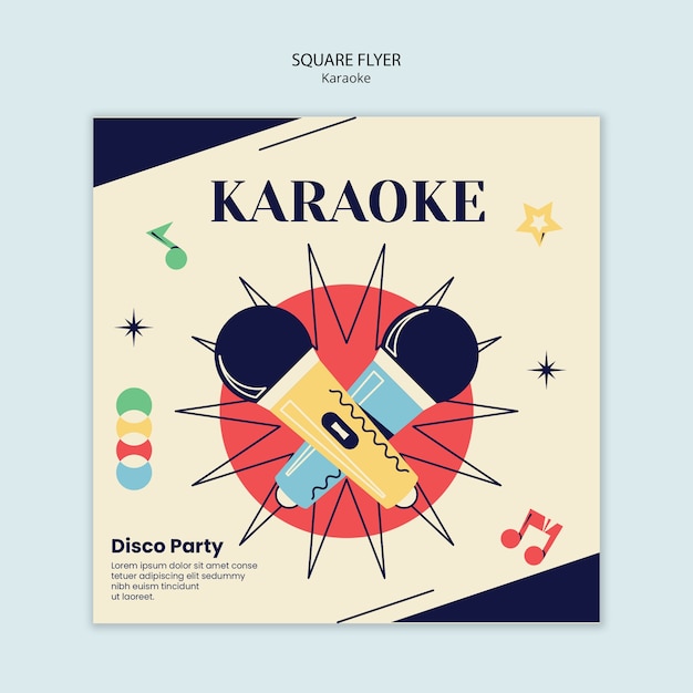 Plantilla de karaoke de diseño plano