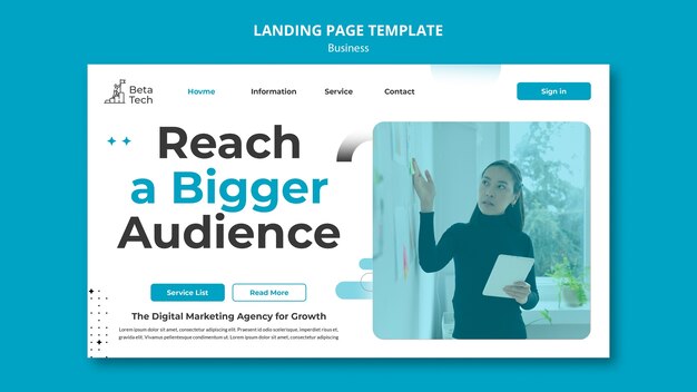 Plantilla de landing page de concepto de negocios