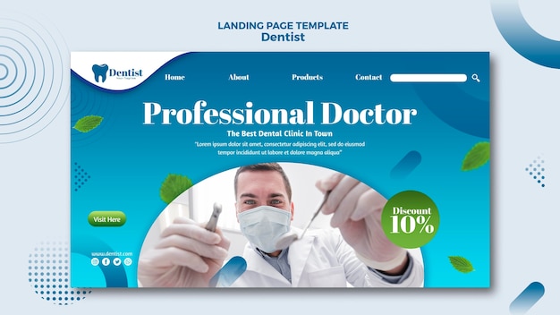 Plantilla para landing page con cuidado dental