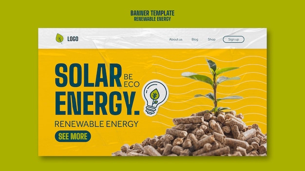 PSD gratuito plantilla de landing page de energías renovables