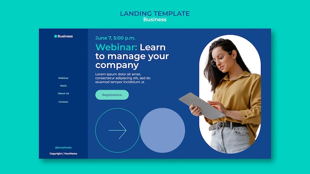 Plantilla de landing page de estrategia de negocios