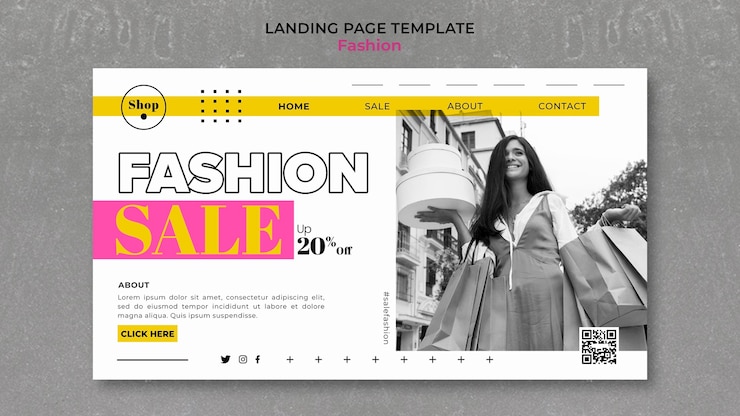 PSD gratuito plantilla de landing page de rebajas de moda
