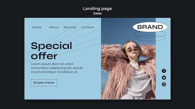 Plantilla de landing page de rebajas de moda
