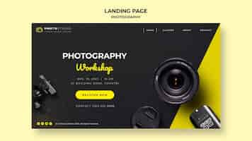 PSD gratuito plantilla de landing page de taller de fotografía