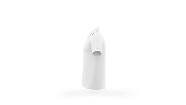 Plantilla de maqueta de camisa polo blanca aislada, vista lateral