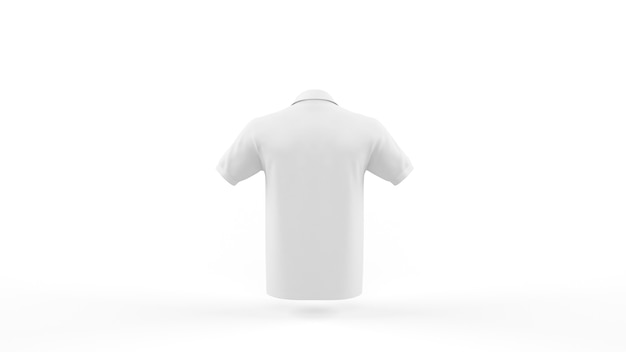 Plantilla de maqueta de camisa polo blanca aislada, vista posterior