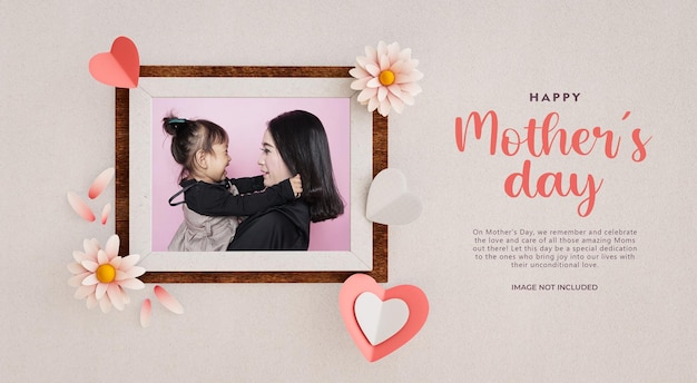 PSD gratuito plantilla de maqueta de marco de fotos del día de la madre