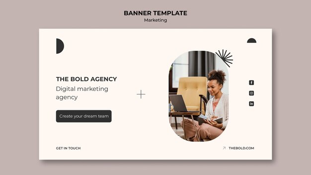 Plantilla de marketing de diseño plano mínimo