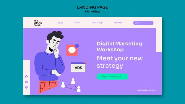Plantilla de marketing de diseño plano