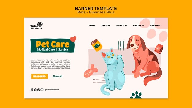 Plantilla de mascota de diseño plano