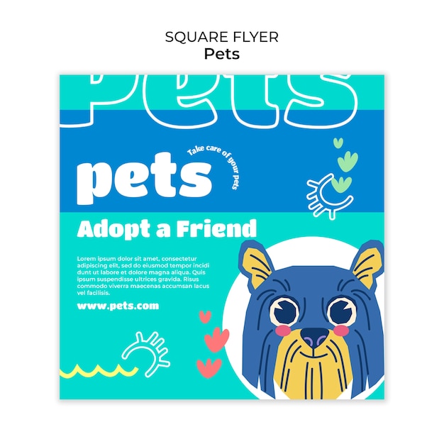 Plantilla de mascota de diseño plano