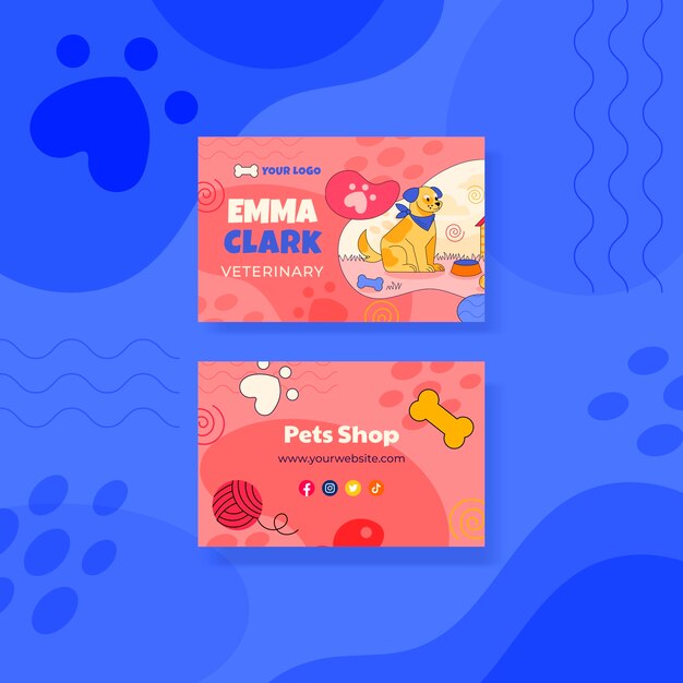Plantilla de mascota de diseño plano