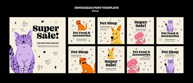 Plantilla de mascota de diseño plano