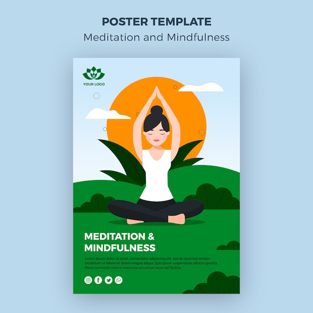Plantilla de meditación y atención plena