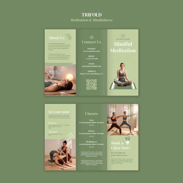 plantilla de meditación y atención plena