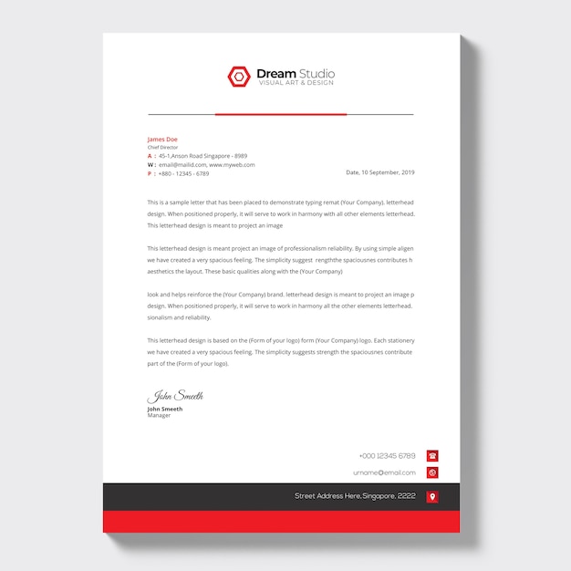 Plantilla de membrete comercial