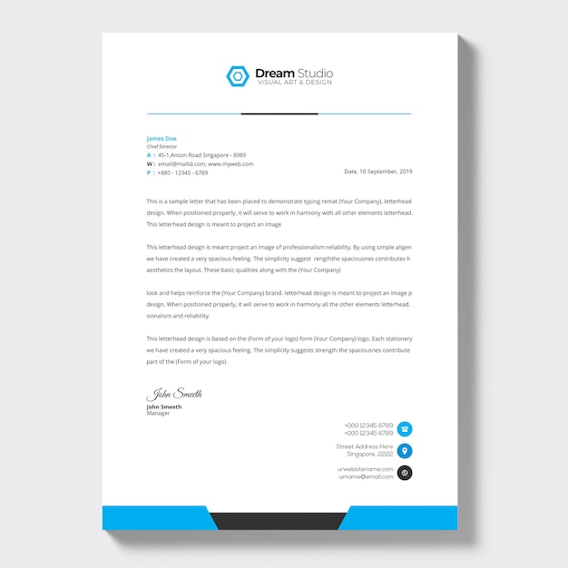 Plantilla de membrete comercial
