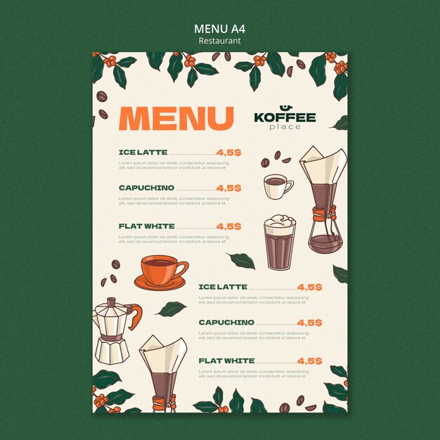 Plantilla de menú de comida deliciosa