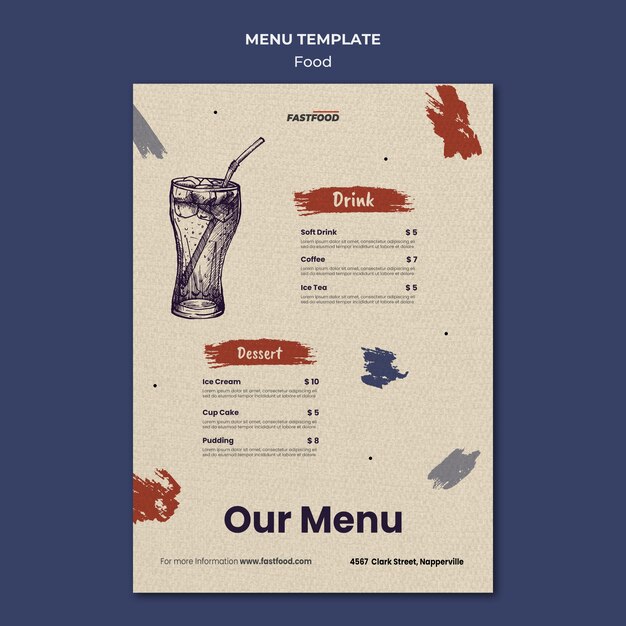 Plantilla de menú de venta de comida