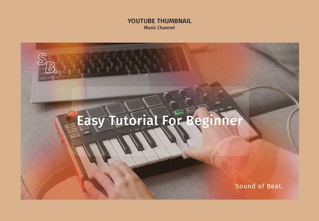 PSD gratuito plantilla de miniatura del canal de música de youtube