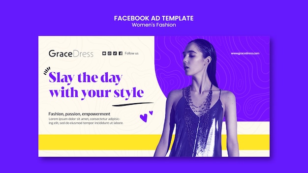 Plantilla de moda para mujeres en facebook