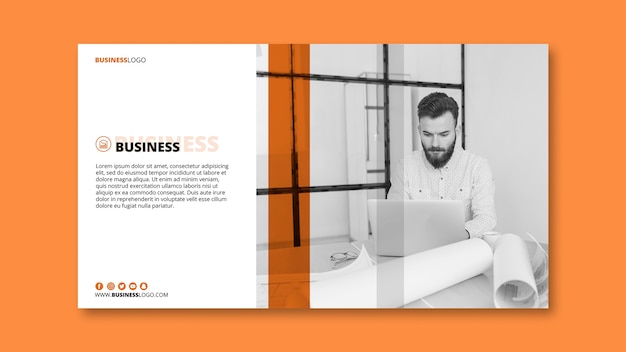 Plantilla moderna de banners de negocios con imagen