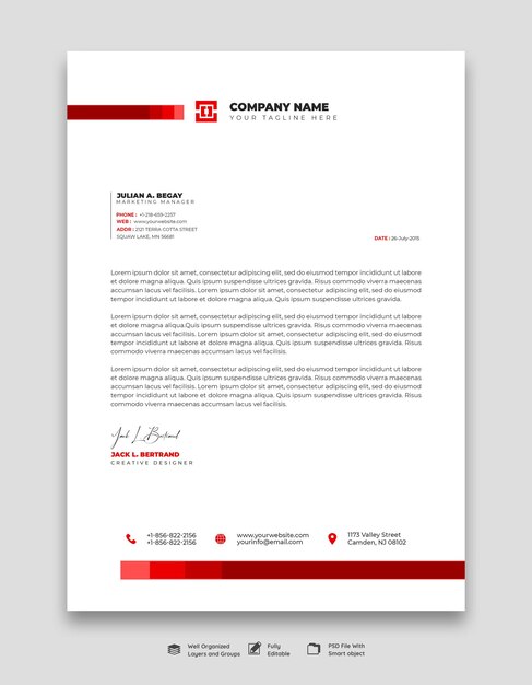 Plantilla moderna de membrete empresarial y corporativo