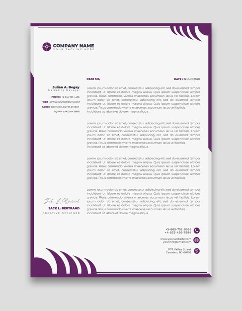 Plantilla moderna de membrete empresarial y corporativo