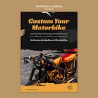 PSD gratuito plantilla de motocicleta de diseño plano