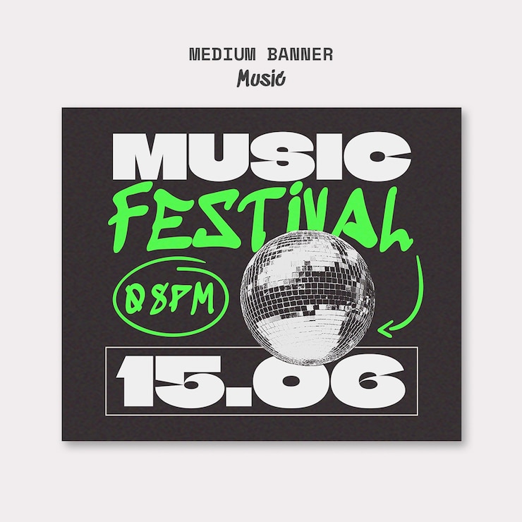PSD gratuito plantilla de música en directo
