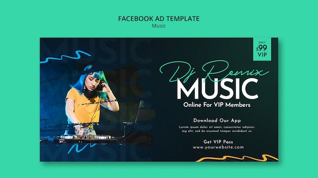 PSD gratuito plantilla de música de diseño plano