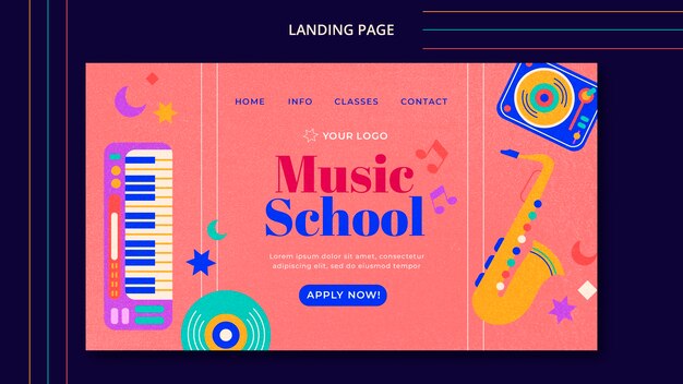 Plantilla de música de diseño plano
